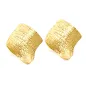 Preview: Elegante Blockohrstecker in Rautenform – Edelstahl vergoldet mit 18K Gold